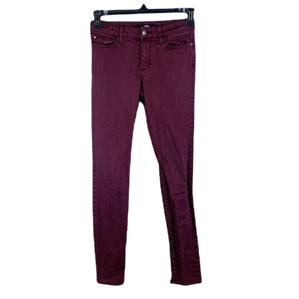 Else Jeans Women 26 Burgundy Malbec Stretch Skinny Jeggings Casual Bottoms
